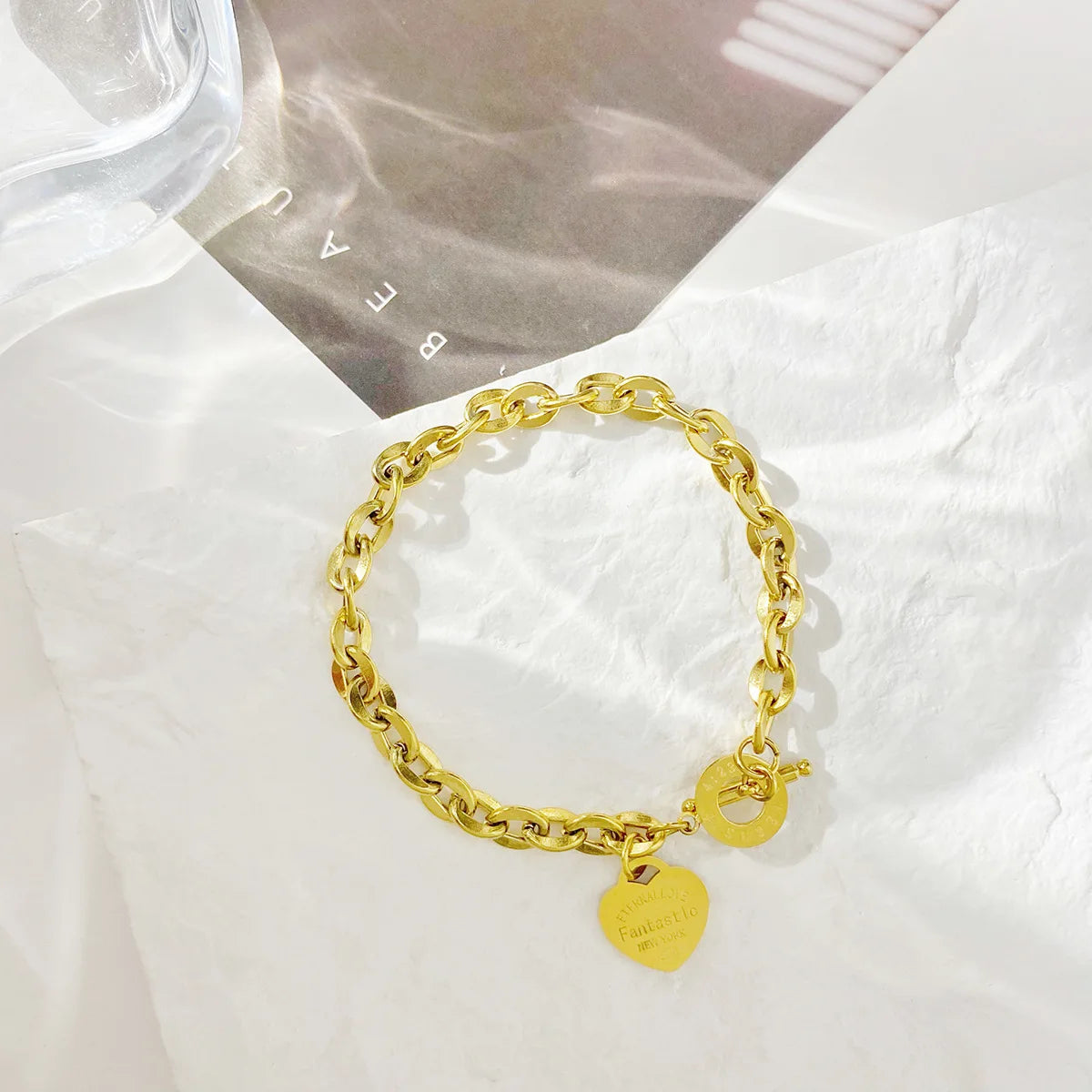 HeartLink OT Bracelet – Stainless Steel Charm