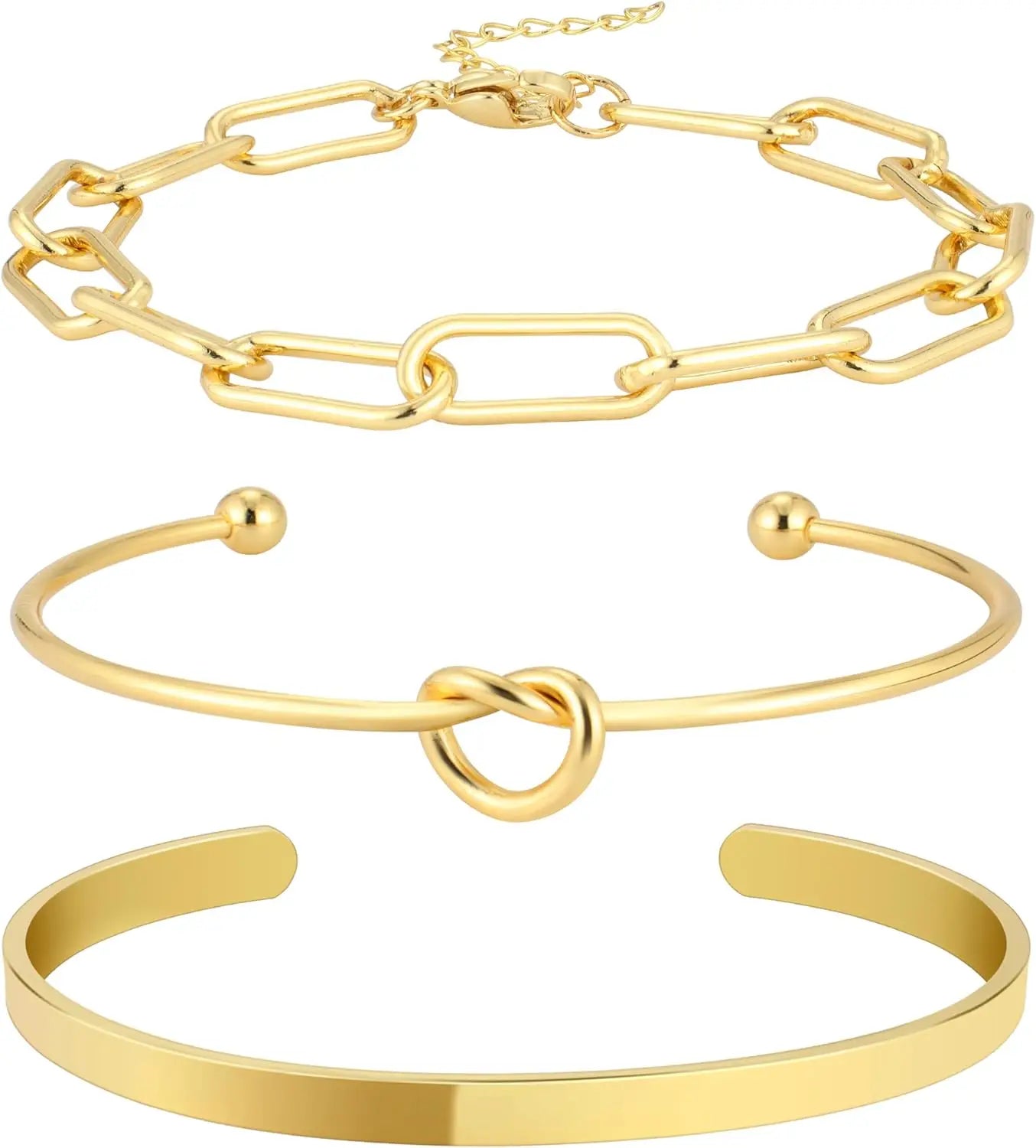 Golden Knot Bangle – 14K Waterproof Elegance