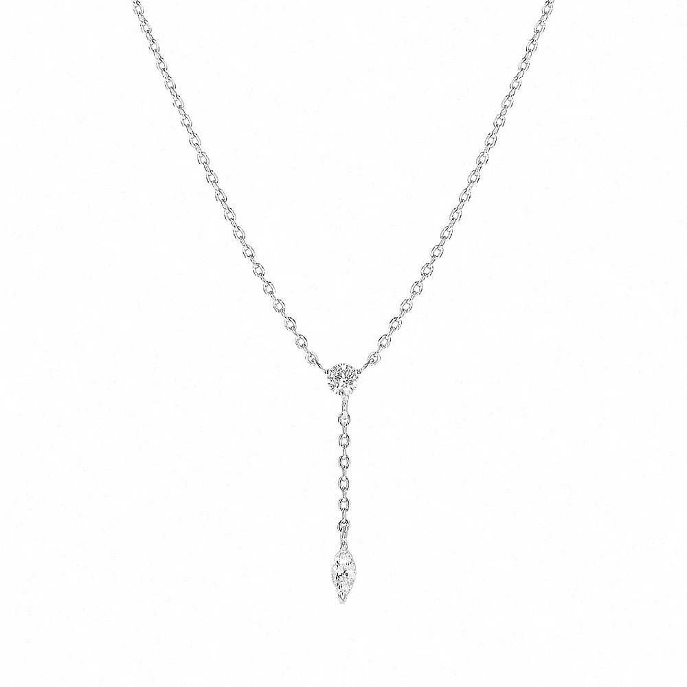 Pure Grace Necklace – 925 Silver & Zircon Drop