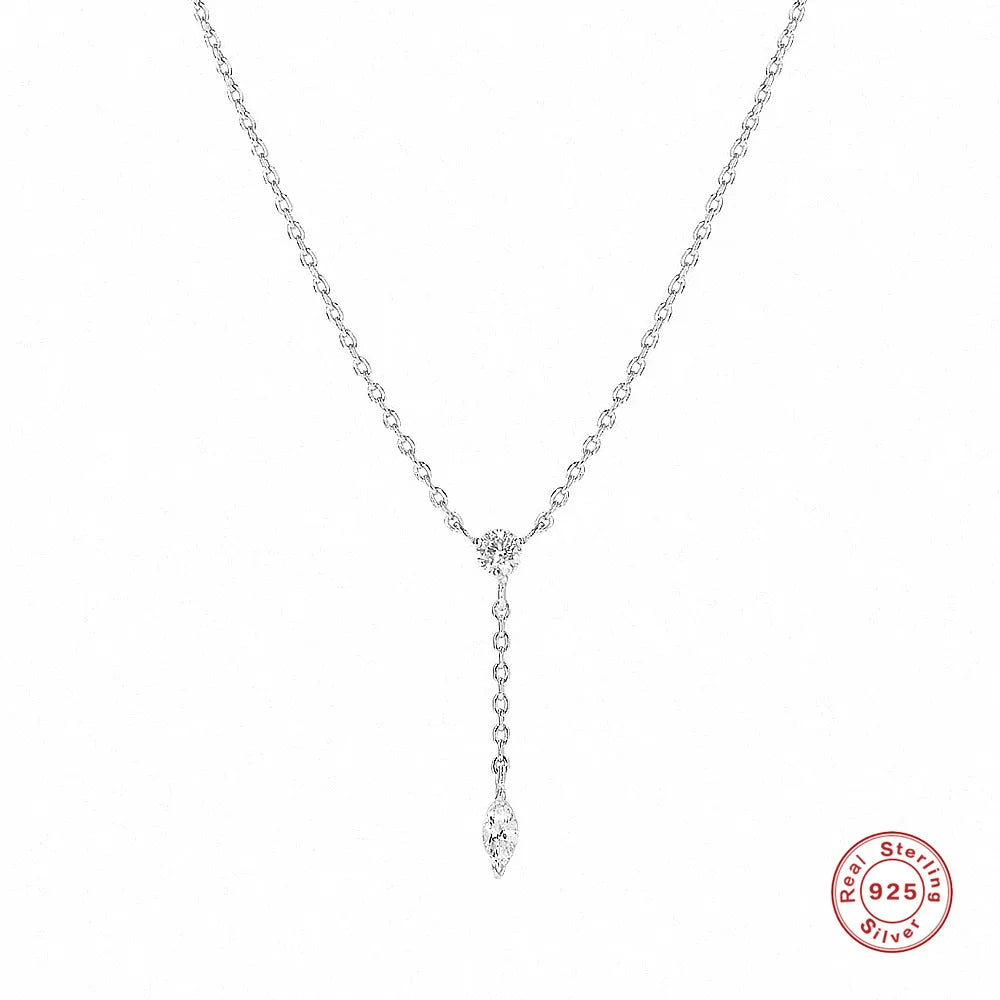 Pure Grace Necklace – 925 Silver & Zircon Drop