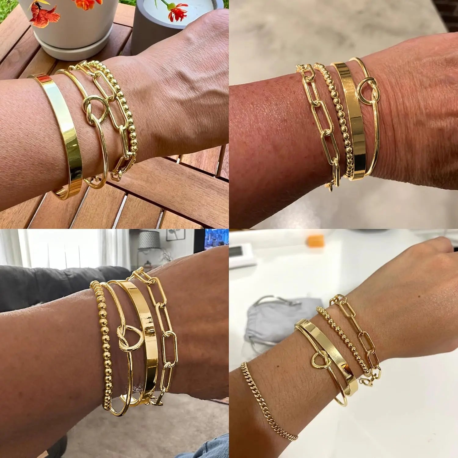 Golden Knot Bangle – 14K Waterproof Elegance