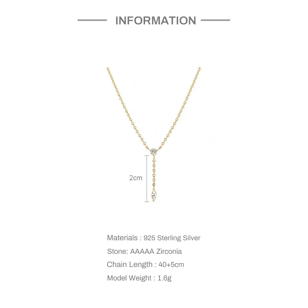 Pure Grace Necklace – 925 Silver & Zircon Drop
