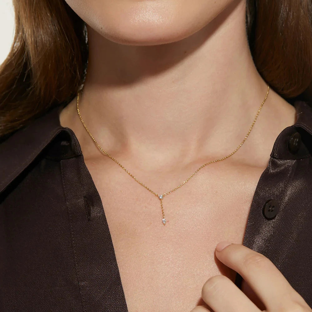 Pure Grace Necklace – 925 Silver & Zircon Drop