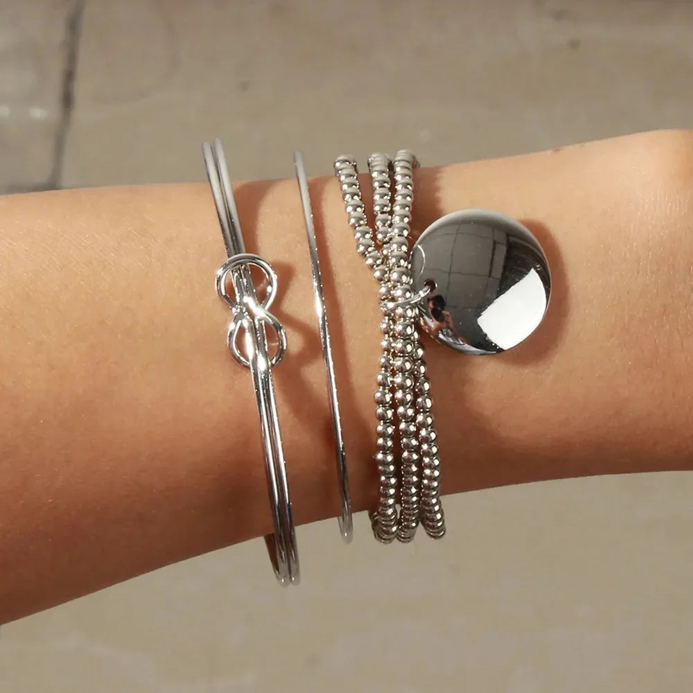 Layered Charm Wrap Bracelet – Boho Steel⸻