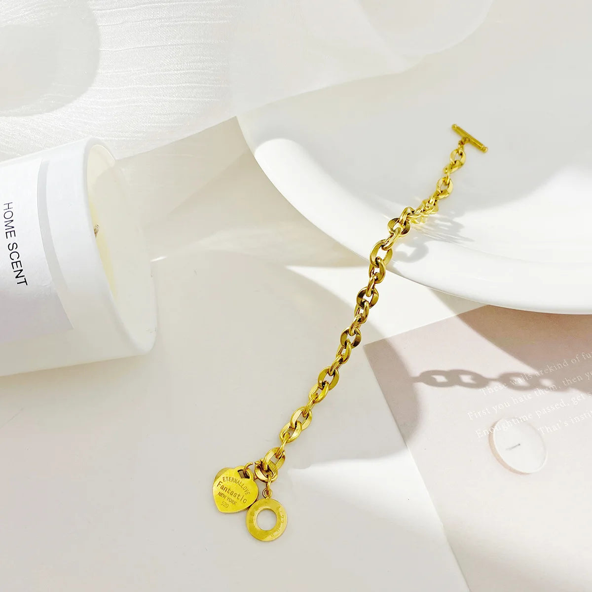 HeartLink OT Bracelet – Stainless Steel Charm