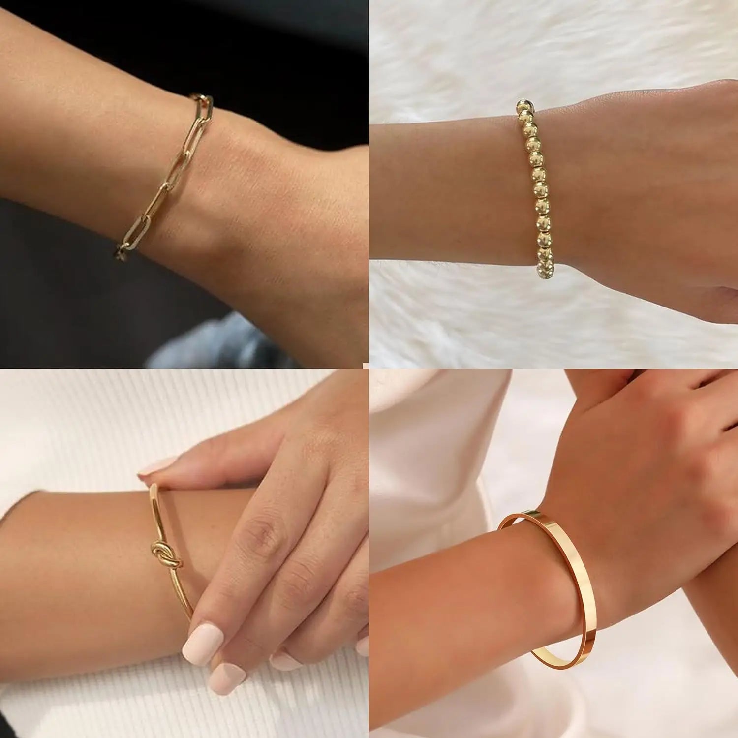 Golden Knot Bangle – 14K Waterproof Elegance
