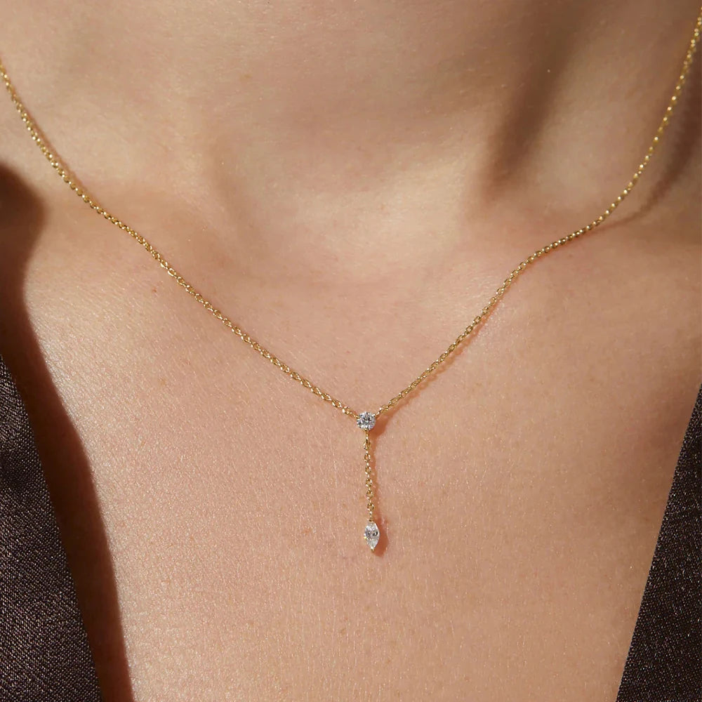 Pure Grace Necklace – 925 Silver & Zircon Drop